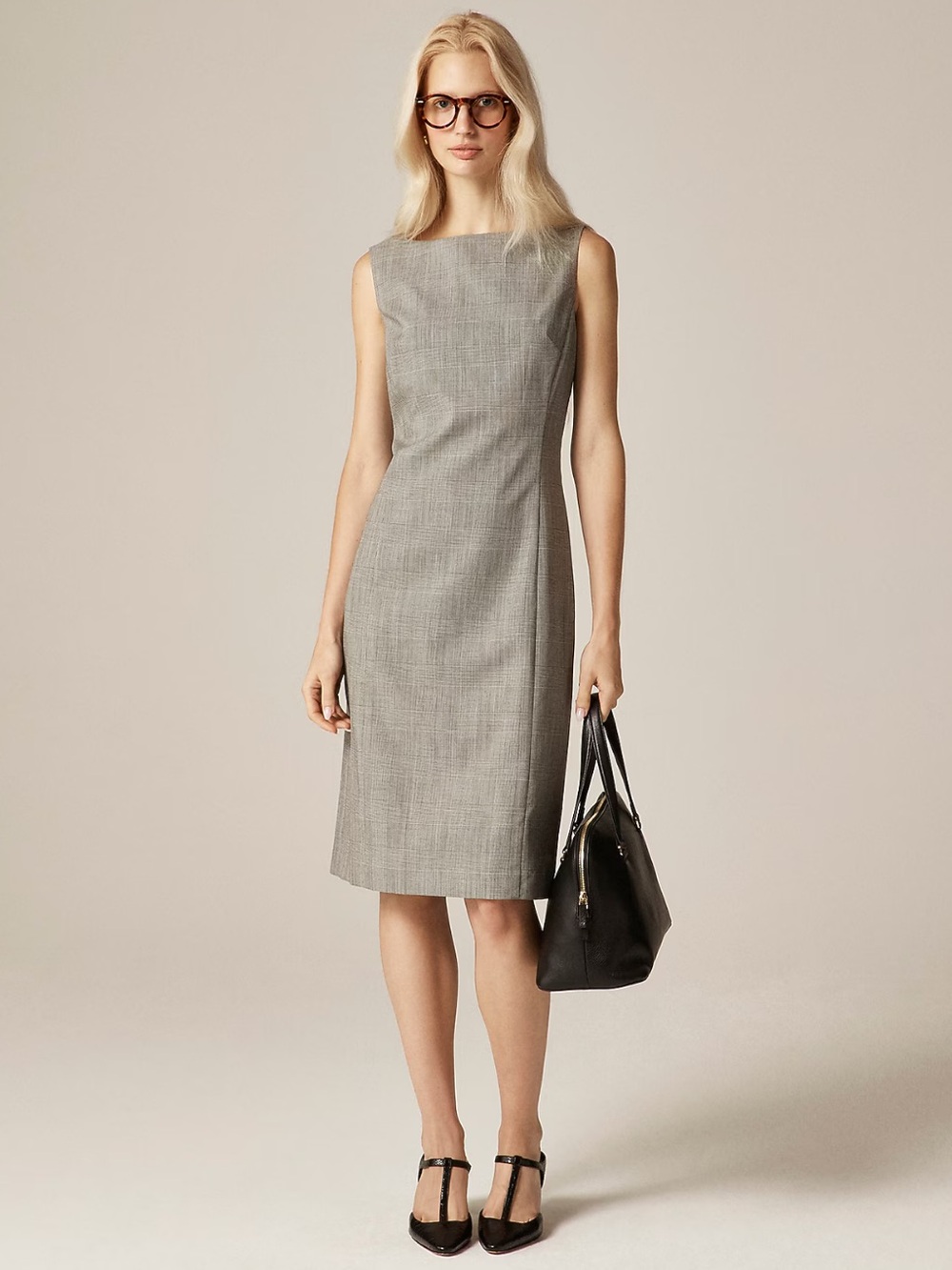 J. Crew Sleeveless Midi Sheath Dress in Gray *exclusive*